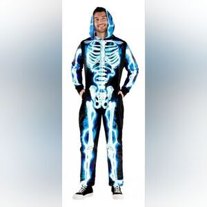 Morph Costumes Electric Blue Skeleton Halloween Costume Men's Size Large